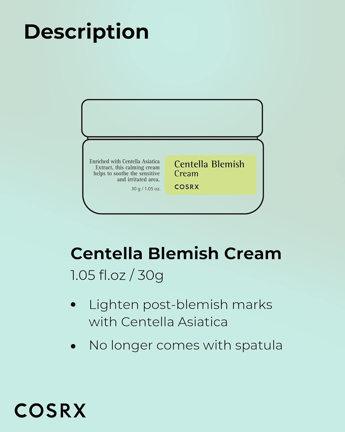 Cosrx - Centella Blemish Cream 30g