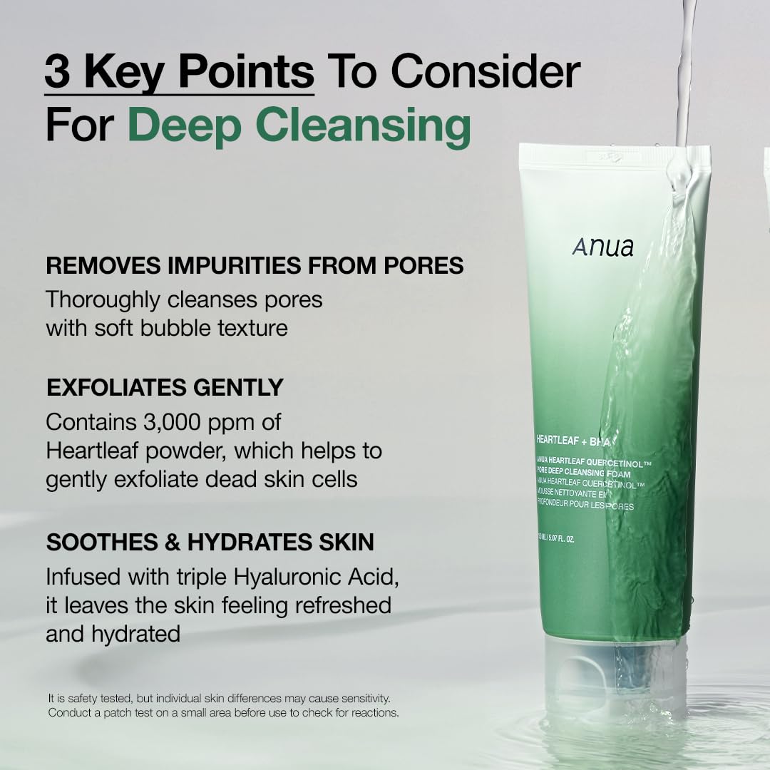 Anua - Heartleaf Quercetinol Pore Deep Cleansing Foam + BHA 150ml