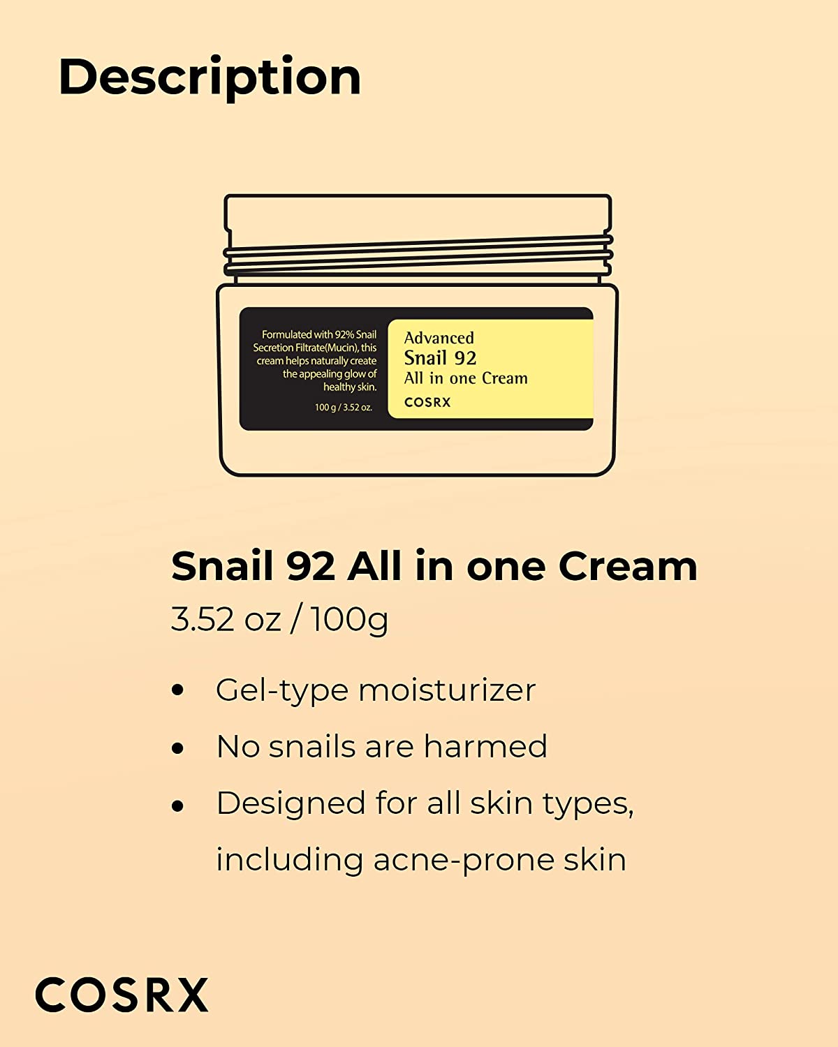 Cosrx - Advanced Snail 92 All in one Cream 100g